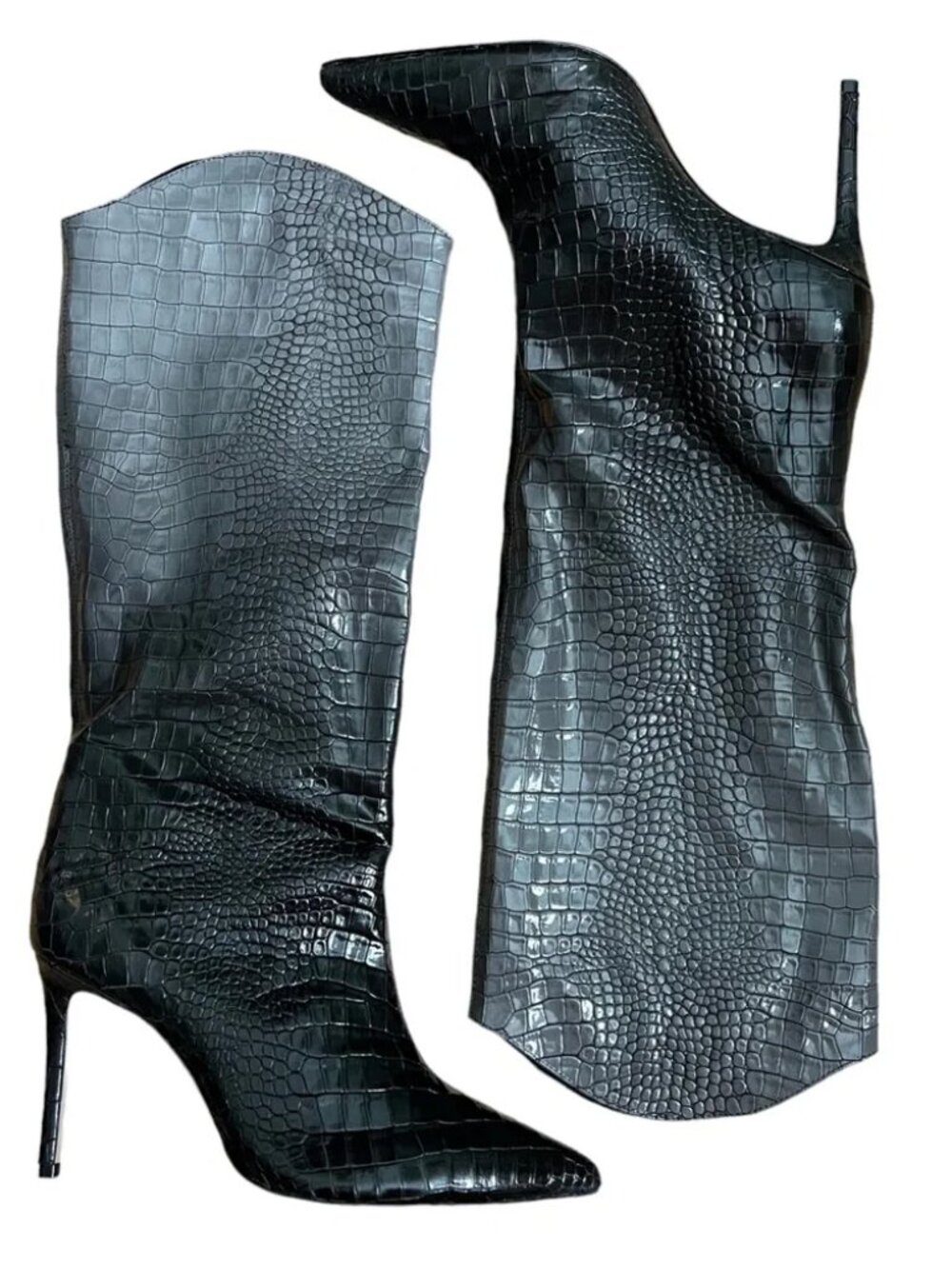 NIB Schutz *RARE* Maryana Ombre Crocodile-Embossed Leather Boots, Size 11